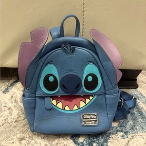 Disney Parks Stitch Faux Leather Mini Backpack by Loungefly